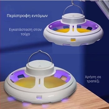 LED λαμπτήρας εξολόθρευτής εντόμων με κολλητή παγίδα για οικιακή χρήση, ενσωματωμένη μπαταρία 501–800 mAh, αυτονομία 12 ωρών ή περισσότερο, χρόνος φόρτισης 3–5 ωρών, κάλυψη έως 10 m²
