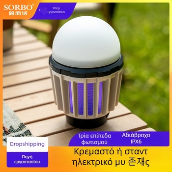 Εξωτερική αδιάβροχη λάμπα κατά των κουνουπιών για κάμπινγκ, φορητή και επαναφορτιζόμενη, SB-6059, 3.7V, 1W, 6000–6500K