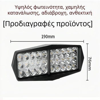 Chengming LED προβολέας για ηλεκτρικά οχήματα, IP67 αδιάβροχο, 12–80V, υπερφωτεινό LED φανάρι, 20 000 h LED ζωή, κατάλληλο για οχήματα με 3 και 4 τροχούς
