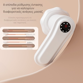 Φορητός ηλεκτρικός μασέρ σώματος με 6 κεφαλές μασάζ, κινητήρας με βούρτσες, ενσωματωμένη μπαταρία, πολυλειτουργικός, 5+ επιπέδων ταχύτητας