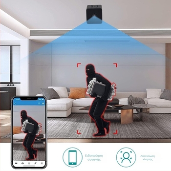 X1 HD κάμερα με ασύρματος Wi‑Fi για παρακολούθηση, TF κάρτα, 1–5 MP, διάρκεια μπαταρίας 1–3 ωρών, βίντεο και φωτογραφίες.