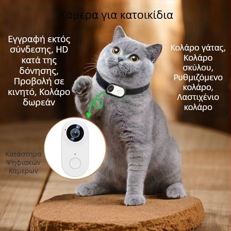 Κάμερα κολάρου κατοικίδιου – μικρή HD κάμερα δράσης για ποδηλασία και καταγραφή κατοικίδιων