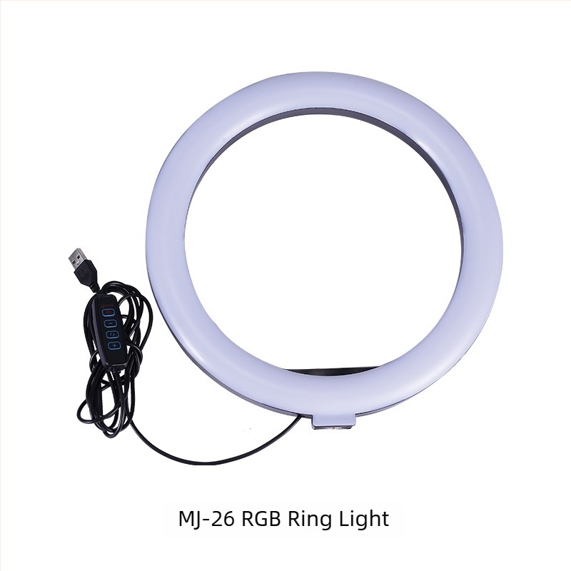 RGB LED φως-δαχτυλιδιού για φωτογραφία, μακιγιάζ και σέλφι – ατέρμονη ρύθμιση, φωτιστικό για ζωντανές μεταδόσεις, μοντέλα MJ26/MJ36/MJ46, ισχύς κάτω από 10W