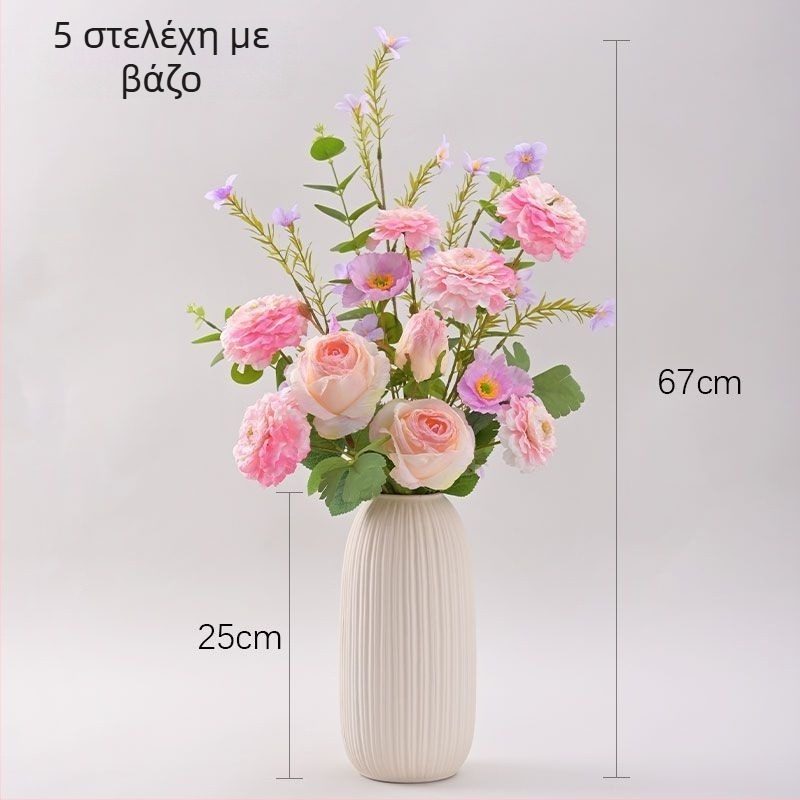 Τεχνητό μπουκέτο ροδων - με σύρμα, χειροποίητο, μεταξοτυπία και χύτευση με έγχυση, ποικιλία: τριαντάφυλλο, διακόσμηση γάμου