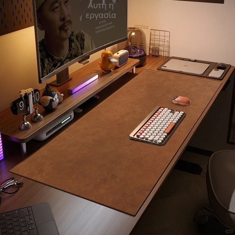 Μεγάλη δερμάτινη επιφάνεια γραφείου, γυαλισμένο φινίρισμα, μονόχρωμη, επιφάνεια παιχνιδιών