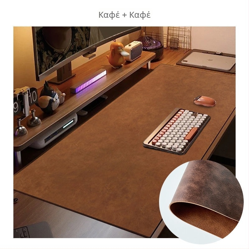 Μεγάλη δερμάτινη επιφάνεια γραφείου, γυαλισμένο φινίρισμα, μονόχρωμη, επιφάνεια παιχνιδιών