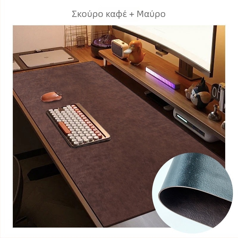 Μεγάλη δερμάτινη επιφάνεια γραφείου, γυαλισμένο φινίρισμα, μονόχρωμη, επιφάνεια παιχνιδιών