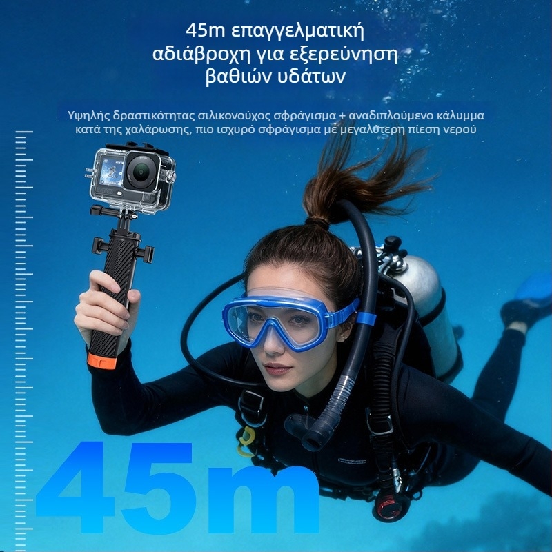 Αδιάβροχο προστατευτικό περίβλημα για DJI Action 6, αντι-ομίχλη, υλικό tempered glass, συμβατό με Action 6