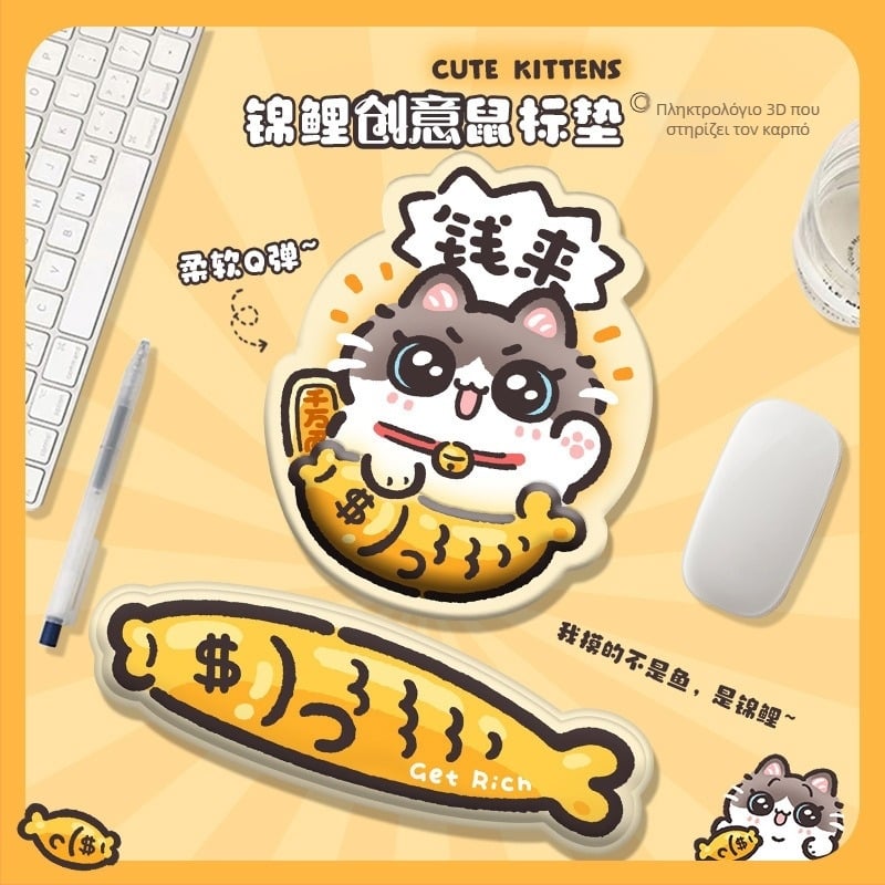 Pad ποντικιού με ανάπαυση καρπού, καουτσούκ επιφάνεια, αντιολισθητικό, μονόπλευρο, OEM παραμετροποίηση