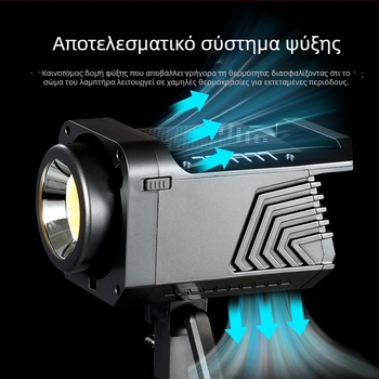 Φορητός φωτισμός φωτογράφισης 100W με COB, διχρωμία 2700K–7500K, 220V, ρύθμιση έντασης φωτισμού