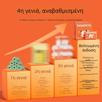 Hanchen παχυσμένες πλαστικές σακουλάκια αποβλήτων σκύλων με επίπεδο άνοιγμα, μίας χρήσης