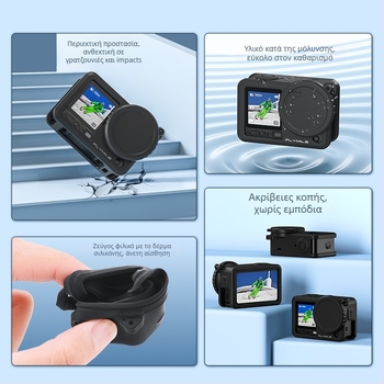 Flymile θήκη σιλικόνης για DJI Osmo Action 6 με προστασία φακού και περίβλημα αντοχής σε πτώσεις