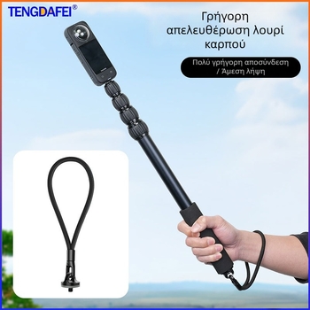 Λουρί κάμερας δράσης για Insta360 X4/AcePro/X5/Go3/RS – πολυεστέρας με μεταλλική αγκράφα, λουρί πρόληψης απώλειας, εκτύπωση λογοτύπου κατά παραγγελία