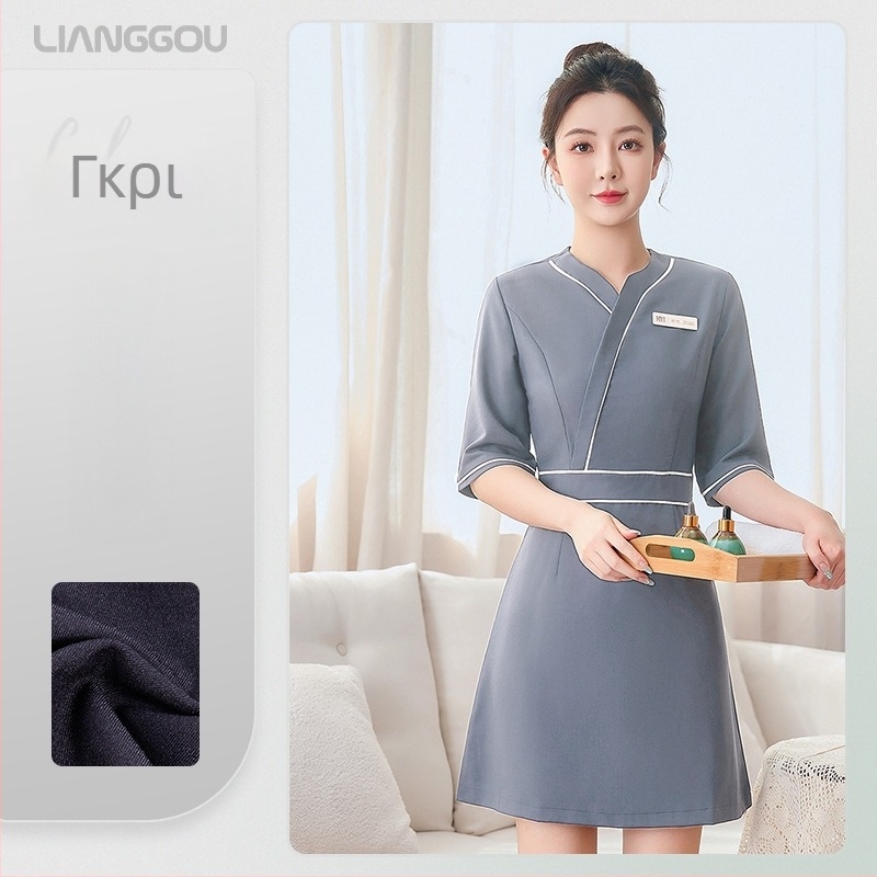 Σετ στολής αισθητικής — Unisex, ύφασμα που απομακρύνει την υγρασία, 80–90% πολυεστέρας και έως 30% βισκόζη; μακριά μανίκια, γιακά με πέτο; κορυφή και παντελόνι 3/4; κατάλληλο για Άνοιξη και Φθινόπωρο