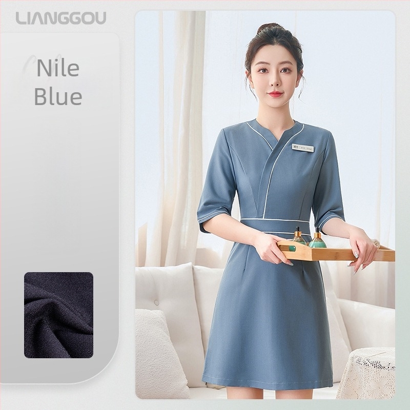 Σετ στολής αισθητικής — Unisex, ύφασμα που απομακρύνει την υγρασία, 80–90% πολυεστέρας και έως 30% βισκόζη; μακριά μανίκια, γιακά με πέτο; κορυφή και παντελόνι 3/4; κατάλληλο για Άνοιξη και Φθινόπωρο