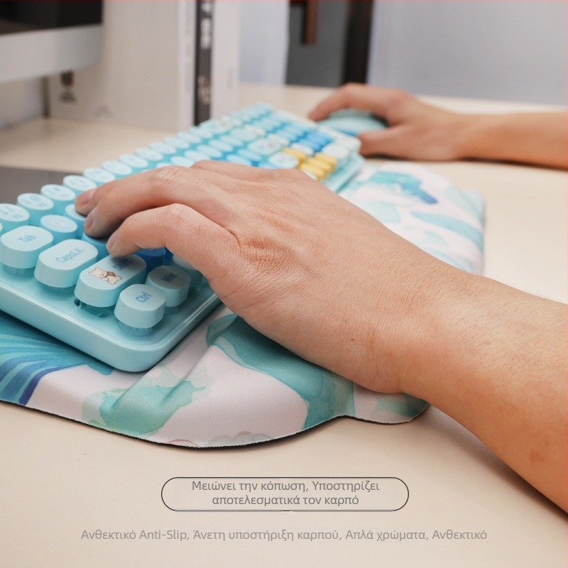 Θήκη καρπού για πληκτρολόγιο - ενσωματωμένη, μαλακή και άνετη, αντιολισθητική, μονόπλευρη, ύφασμα + αφρός + PU κάτω, εκτύπωση μεταφοράς θερμότητας