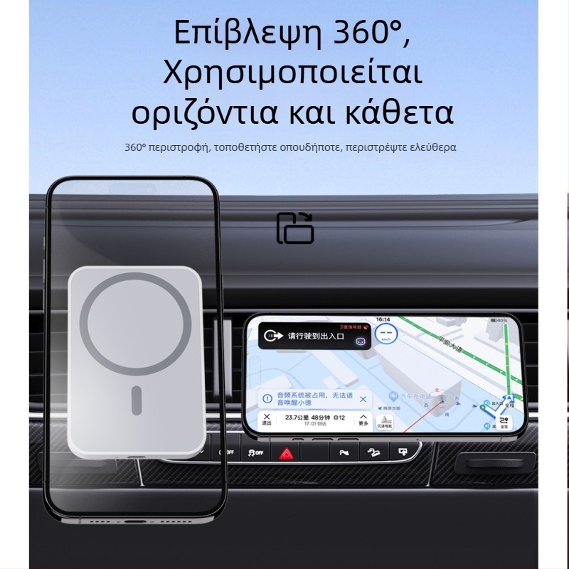 Αυτοκινητό στήριγμα για κινητό με μαγνητική ασύρματη φόρτιση MagSafe για iPhone – PD γρήγορη φόρτιση έως 15W (Τοποθέτηση στο αυτοκίνητο)