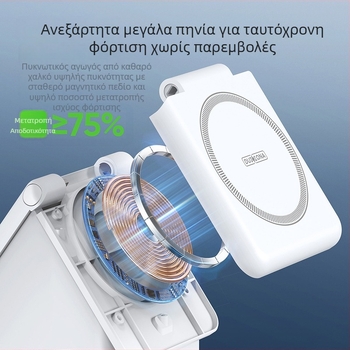 Μαγνητικό ασύρματο φορτιστής-βάση για iPhone, ακουστικά και Apple Watch — 4-σε-1, Qi, 15W μέγ., CE πιστοποιημένο