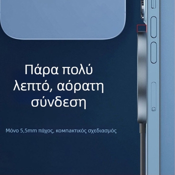Μαγνητικός διαφανής ασύρματος φορτιστής για Apple iPhone 12–14, 15W QC3.0, 2A