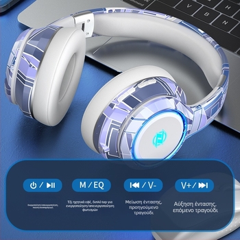 CH888 Bluetooth headset – Bluetooth 5.2, θύρα κάρτας, αναδιπλούμενος σχεδιασμός, ενσωματωμένο μικρόφωνο, 3,5 mm AUX