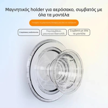 Στήριγμα τηλεφώνου τύπου Snap-on με μαγνητική έλξη; Υλικά: ABS, μαγνήτης και διαφανές κόλλα; Κατάλληλο για γραφείο, ζωντανές μεταδόσεις και μελέτη.