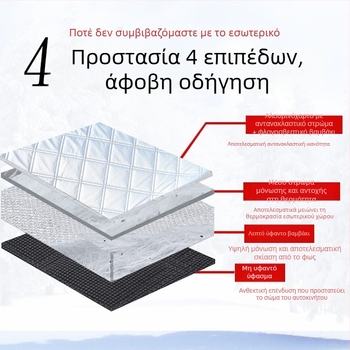 Κάλυμμα χιονιού παρμπρίζ αυτοκινήτου – αλουμινοποιημένο φιλμ, μαγνητική τοποθέτηση, universal μοντέλο, καρό μοτίβο, μινιμαλιστικό στυλ