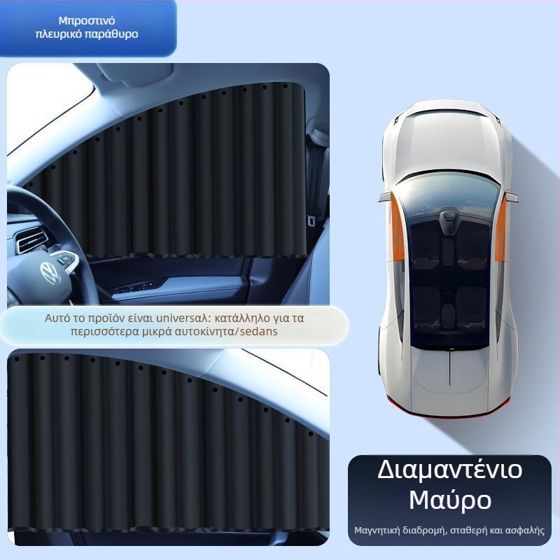 Κουρτίνα σκίασης παραθύρων πλευρικού αυτοκινήτου με μαγνητική εγκατάσταση, PMMA υλικό, κατάλληλη για ειδικά μοντέλα οχημάτων