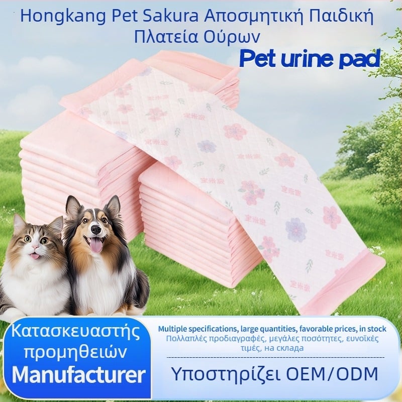 Μίας χρήσης πάνα ούρων κατοικίδιων Sakura – Αποσμητική, Απορροφητική, Αδιάβροχο κάτω φιλμ PE (μη υφασμάτινο ύφασμα; ινώδης πολτός; ρητίνη απορρόφησης νερού; κάτω φιλμ PE αδιάβροχο; απορροφητικό χαρτί)