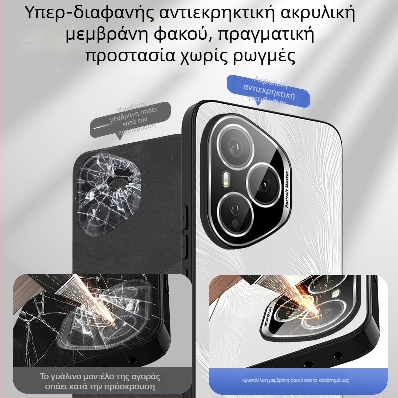 Θήκη για Honor 500 και Honor Magic 8 με προστατευτικό φακού κάμερας, μοτίβο ιριδίζοντων αστρικών φτερών, πλήρης κάλυψη, αντίσταση σε πτώσεις