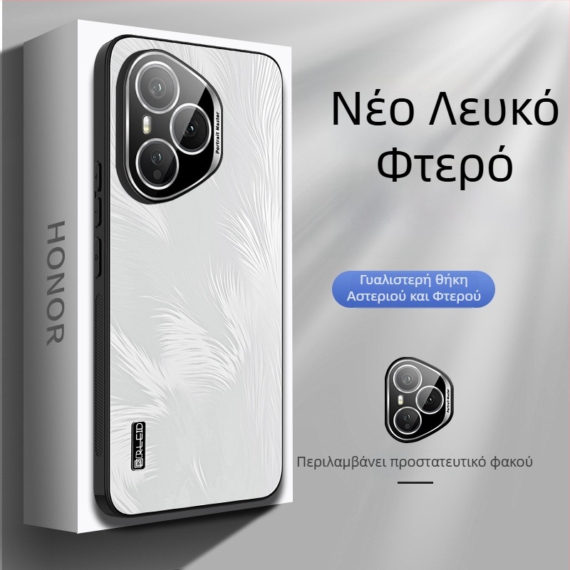 Θήκη για Honor 500 και Honor Magic 8 με προστατευτικό φακού κάμερας, μοτίβο ιριδίζοντων αστρικών φτερών, πλήρης κάλυψη, αντίσταση σε πτώσεις