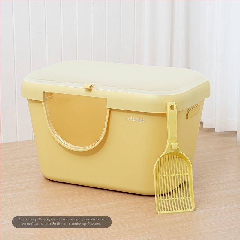 Μεγάλο κουτί άμμου για γάτες, ανυψωμένο και ενισχυμένο, κατά του πιτσιλίσματος, ανοιχτής μορφής για οικιακή χρήση (PVC; Χωρίς λειτουργίες smart; Ανοικτός τύπος)