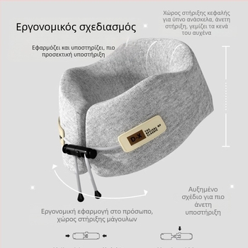 Μαξιλάρι αυχένα σε σχήμα U από αφρό μνήμης – ταξιδιωτικό, φορητή στήριξη αυχένα για πτήσεις