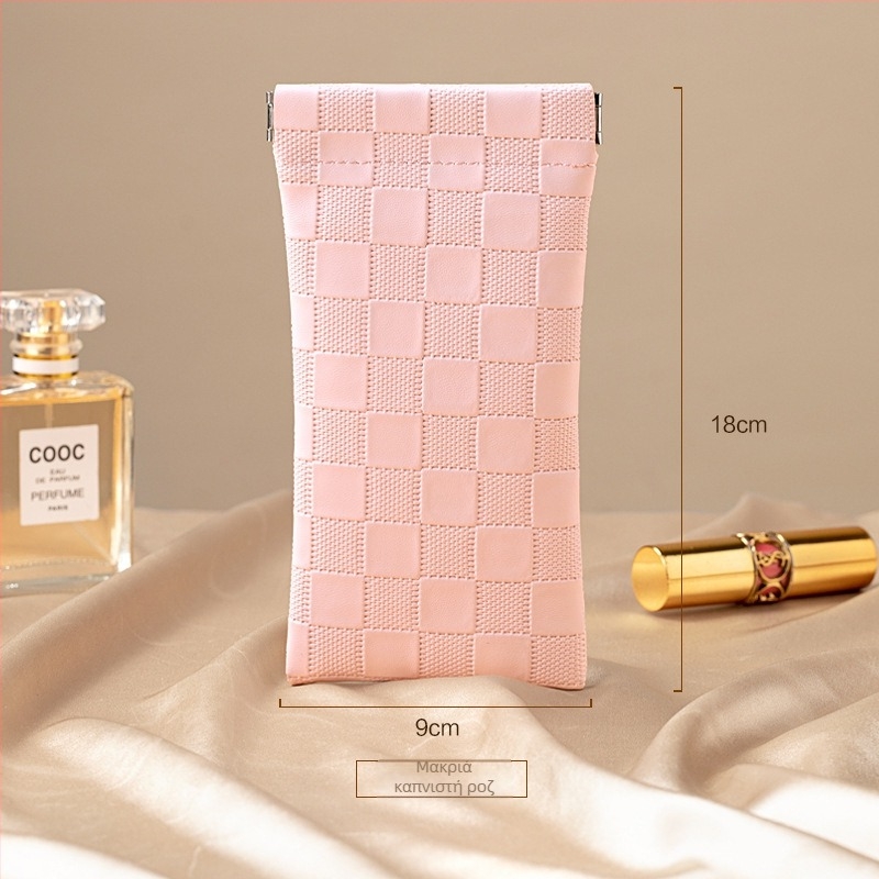 Τσαντάκι καλλυντικών, PVC καρό μοτίβο, χωρίς επένδυση, αστικός μινιμαλισμός, Fairy shi
