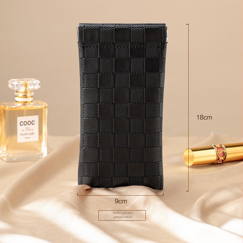 Τσαντάκι καλλυντικών, PVC καρό μοτίβο, χωρίς επένδυση, αστικός μινιμαλισμός, Fairy shi