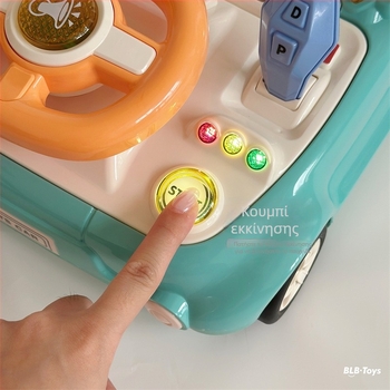 Τιμόνι προσομοίωσης οδήγησης για παιδιά με λειτουργία ήχου/μουσικής, πλαστικό, με μπαταρίες, για ηλικίες 4–6 ετών.