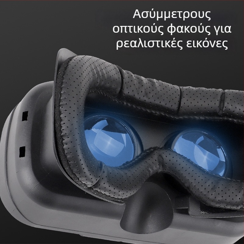 Γυαλιά VR με κράνος για κινητό, 3D εικονική πραγματικότητα για ταινίες και παιχνίδια | Οθόνη: 300; Είσοδος βίντεο: κινητό; Ανάλυση: 720-1080; Μέγεθος οθόνης: 4-7