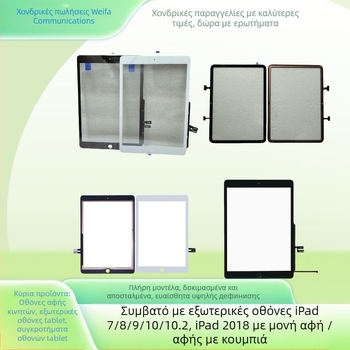Ανταλλακτικό πάνελ οθόνης αφής για iPad 7–10 γενιές (2018), συμβατό με 1η–3η γενιά