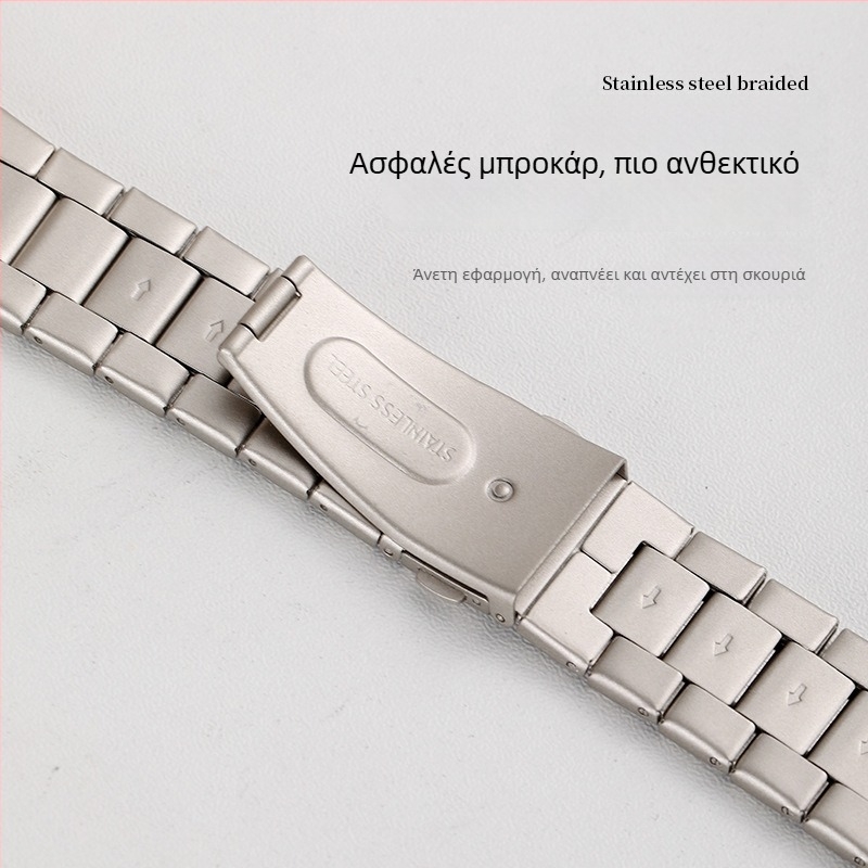 Ζώνη ρολογιού από ανοξείδωτο ατσάλι για smart watch, με άκρη περιτυλιγμένη με κουκκίδες, συμβατή με Apple Watch και Huawei GT