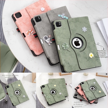 Θήκη προστασίας για iPad με περιστρεφόμενο στήριγμα, χειροποίητο συνθετικό δέρμα, συμβατή με Apple, ανθεκτική στους κραδασμούς και πτώσεις, υποστήριξη λειτουργίας ύπνου