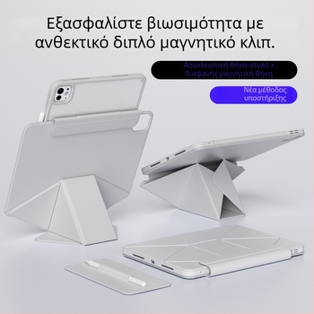 TPU κάθετη προστατευτική θήκη για Apple iPad Pro/Air/Mini – ανθεκτική στους κραδασμούς, βάση-στήριξη, διάχυση θερμότητας, μαγνητική πρόσφυση, αντι-δακτυλικά αποτυπώματα