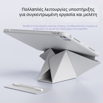 TPU κάθετη προστατευτική θήκη για Apple iPad Pro/Air/Mini – ανθεκτική στους κραδασμούς, βάση-στήριξη, διάχυση θερμότητας, μαγνητική πρόσφυση, αντι-δακτυλικά αποτυπώματα