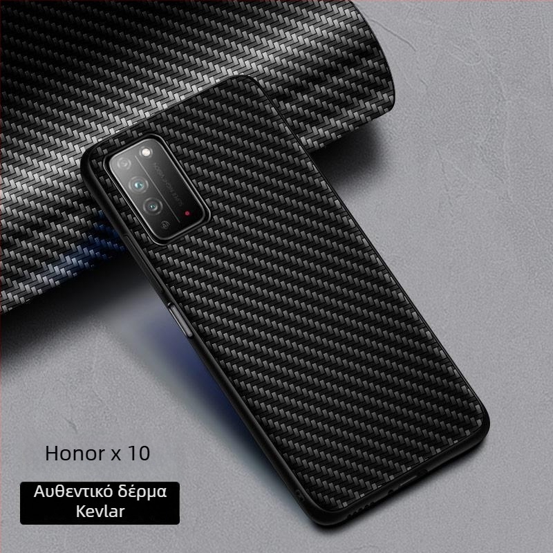Θήκη κινητού Huawei Honor X10/X10 Max, πλήρης κάλυψη, ανθεκτική σε πτώσεις, Kevlar 5G έκδοση, τεχνητό δέρμα, επιχειρηματικό στυλ