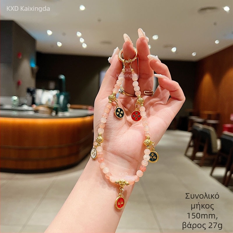 Αλυσίδα για κινητό με χάντρες, χειροποίητη, κινεζικού στυλ, γεωμετρικό κρεμαστό, PVC υλικό, unisex, πολυλειτουργικό