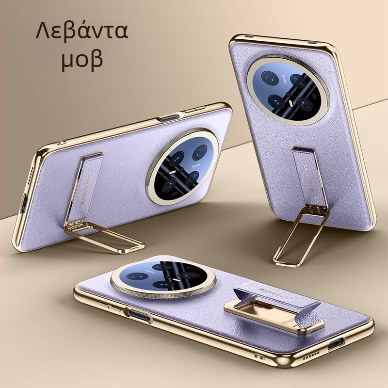 Huawei Mate70 Pro Premium Πίσω Κάλυμμα, Απλό Δέρμα, Στήριγμα Καρπού Pro+, Αντι-Πτώση, PC+Plating+Leather
