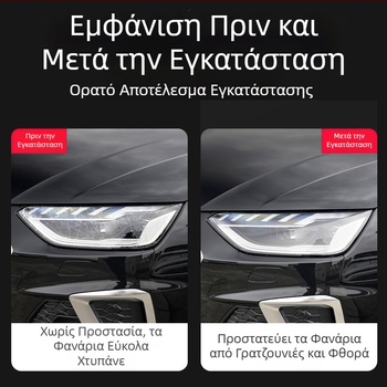 Φιλμ προστασίας προβολέων | Υδρογέλυ μεμβράνη | Μορφοποίηση σε ένα κομμάτι | Αντι-γρατζουνιές και αντοχή στη φθορά | Για προβολείς Audi