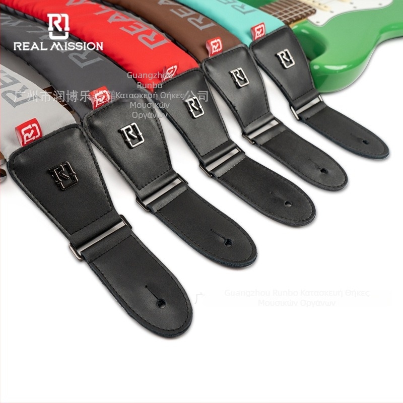 Ζώνη κιθάρας/μπάσου RealMission Amanda, δέρμα, παχύτερη, αντιολισθητική, ανακούφιση πίεσης, Καλοκαίρι 2024