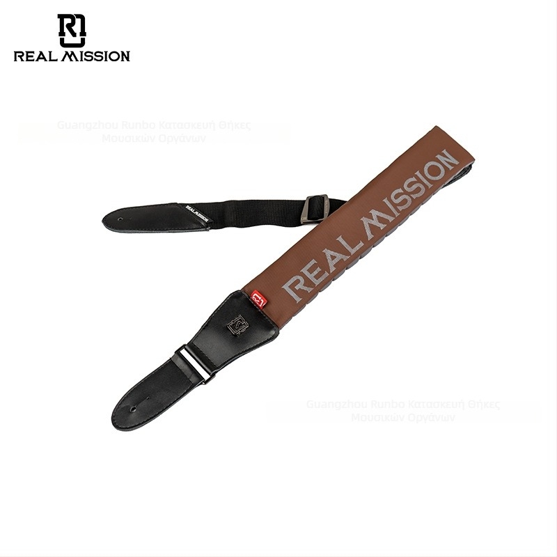 Ζώνη κιθάρας/μπάσου RealMission Amanda, δέρμα, παχύτερη, αντιολισθητική, ανακούφιση πίεσης, Καλοκαίρι 2024