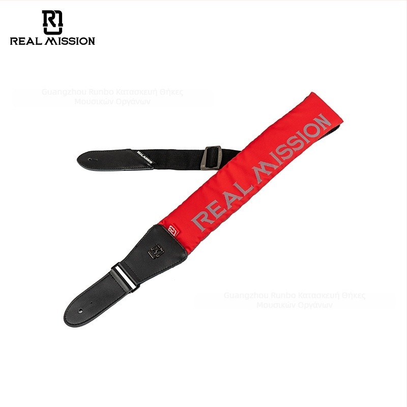 Ζώνη κιθάρας/μπάσου RealMission Amanda, δέρμα, παχύτερη, αντιολισθητική, ανακούφιση πίεσης, Καλοκαίρι 2024