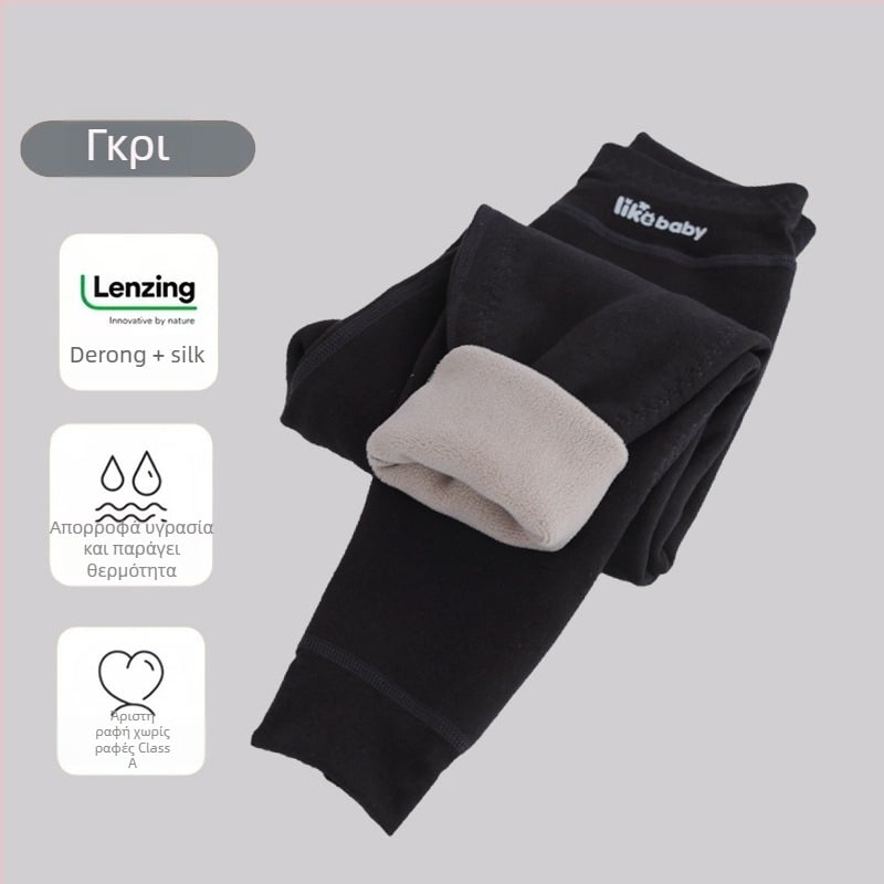 Παιδικά θερμά κολάν με επένδυση fleece, 90% πολυεστέρας, υφή κασμίρι, ψηλή μέση, φθινοπωρινό–χειμερινό βασικό εσωρούχο, προστασία γονάτων