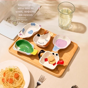 Κεραμικό πιάτο ντιπ - Ακανόνιστο σχήμα, Καρτούν μοτίβο, Γλυκό στυλ, Ανθεκτικό σε φούρνο μικροκυμάτων